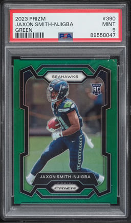 2023 Panini Prizm Green Jaxon Smith-Njigba ROOKIE #390 PSA 9 MINT