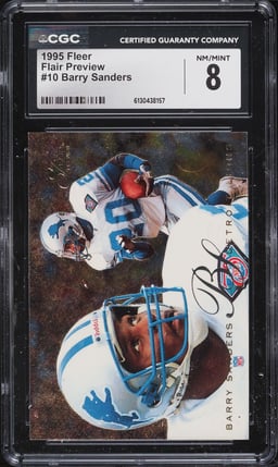 1995 Flair Preview Barry Sanders #10 CGC 8 NM-MT