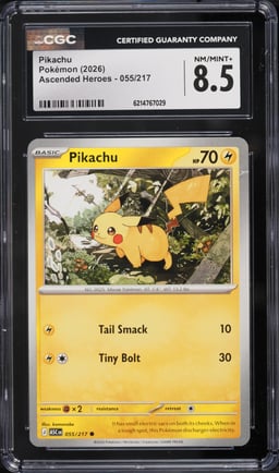 2026 Pokemon Mega Evolution Ascended Heroes Pikachu #55 CGC 8.5 NM-MT+