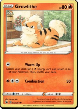 2021 Growlithe #32 Fusion Strike