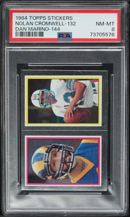 1984 Topps Stickers Football Nolan Cromwell Dan Marino ROOKIE PSA 8 NM-MT