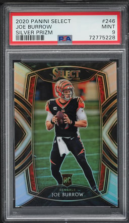 2020 Select Club Level Silver Prizm Joe Burrow ROOKIE #246 PSA 9 MINT