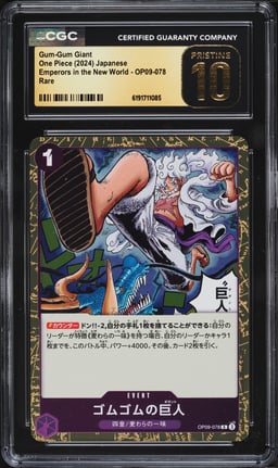 2024 One Piece Japanese Emperors In The New World Gum-Gum Giant #OP09-078 CGC 10 PRISTINE