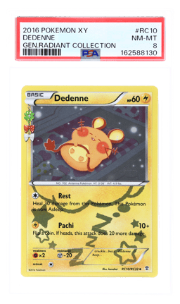 2016 Pokemon XY Generations Radiant Collection Dedenne #RC10 PSA 8