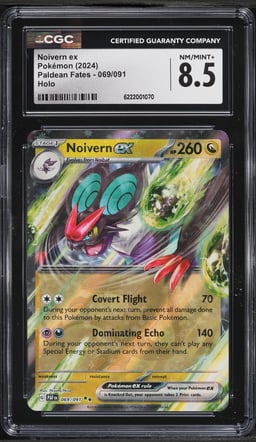 2024 Pokemon Scarlet & Violet Paldean Fates Holo Noivern Ex #69 CGC 8.5 NM-MT+