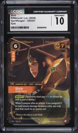 2026 Riftbound League Of Legends LoL Spiritforged Sivir #120 CGC 10 GEM MINT