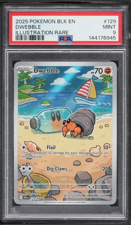 2025 Pokemon Scarlet & Violet Black Bolt IR Dwebble #129 PSA 9 MINT