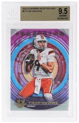 2022 Bowman Inception University Tyler Van Dyke #8 BGS 9.5