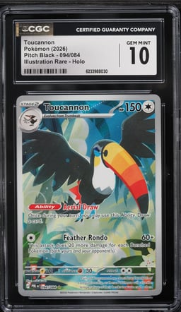 2026 Pokemon Mega Evolution Pitch Black IR Toucannon #94 CGC 10 GEM MINT