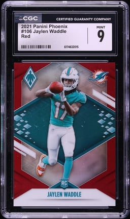 2021 Panini Phoenix Red Jaylen Waddle ROOKIE /250 #106 CGC 9 MINT