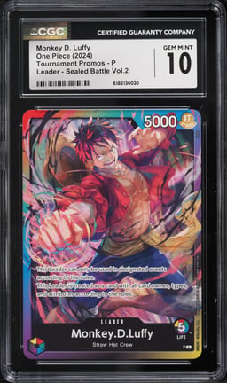 2024 One Piece Promo Sealed Battle Vol. 2 Leader Monkey D. Luffy #P CGC 10 GEM MINT