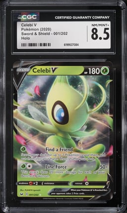 2020 Pokemon Sword & Shield Holo Celebi V #1 CGC 8.5 NM-MT+