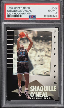1992 Upper Deck MVP Holograms Shaquille O'Neal ROOKIE #35 PSA 6 EXMT