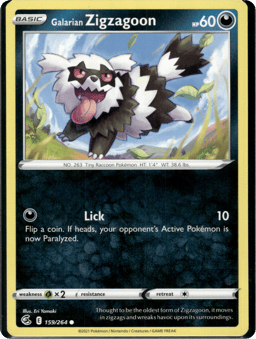2021 Galarian Zigzagoon #159 Fusion Strike