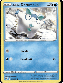 2020 Galarian Darumaka #43 Darkness Ablaze