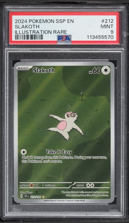 2024 Pokemon Scarlet & Violet Surging Sparks IR Slakoth #212 PSA 9 MINT