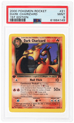 2000 Pokemon Team Rocket 1st Edition Dark Charizard #21 PSA 9