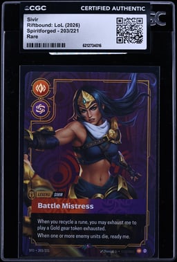 2026 Riftbound League Of Legends LoL Spiritforged Sivir #203 CGC AUTH