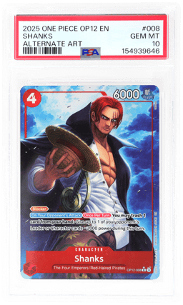2025 One Piece Legacy of the Master Alternate Art Shanks #OP12-008 PSA 10