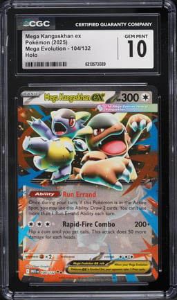 2025 Pokemon Mega Evolution Holo Mega Kangaskhan Ex #104 CGC 10 GEM MINT