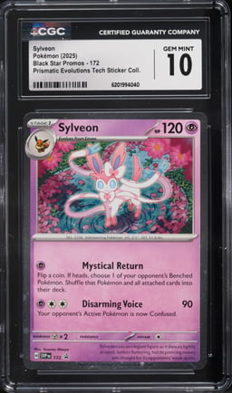 2025 Pokemon SV Promo Prismatic Evolutions Tech Sticker Sylveon #172 CGC 10 GEM MINT