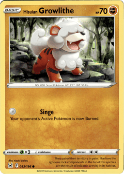2022 Hisuian Growlithe #83 Lost Origin