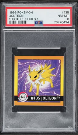1999 Pokemon Stickers Series 1 Jolteon #135 PSA 8 NM-MT