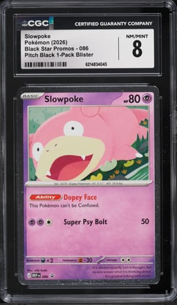 2026 Pokemon Mega Evolution Promo Pitch Black Slowpoke #86 CGC 8 NM-MT