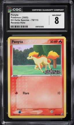 2005 Pokemon EX Delta Species Reverse Holo Ponyta #78 CGC 8 NM-MT