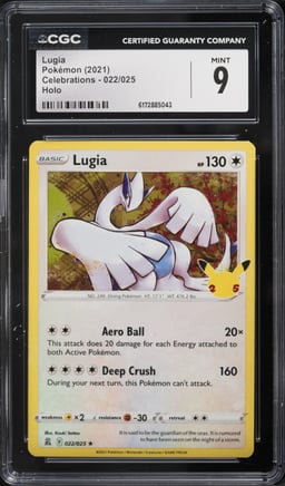 2021 Pokemon Sword & Shield Celebrations Holo Lugia #22 CGC 9 MINT