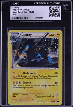 2012 Pokemon Black & White Next Destinies Holo Luxray #46 CGC AUTH