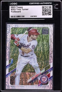2021 Topps Foilboard Trea Turner /310 #203 CGC AUTH