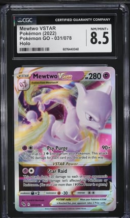 2022 Pokemon Sword & Shield Pokemon GO Mewtwo VSTAR #31 CGC 8.5 NM-MT+