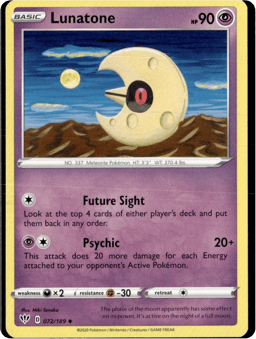 2020 Lunatone #72 Darkness Ablaze