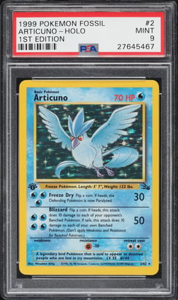 1999 Pokemon Fossil 1st Edition Holo Articuno #2 PSA 9 MINT