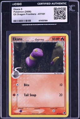 2006 Pokemon Ex Dragon Frontiers Ekans #47 CGC AUTH