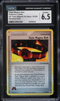 2004 Pokemon EX Team Magma Vs Aqua Reverse Holo Team Magma Belt #81 CGC 6.5