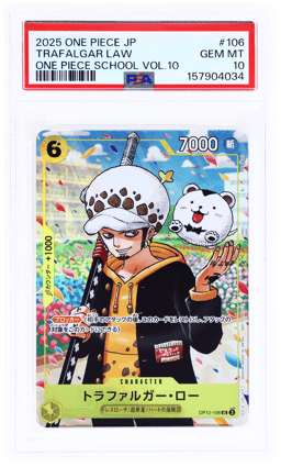2025 One Piece Promo Japanese One Piece School Volume 10 Trafalgar Law #OP12-106 PSA 10