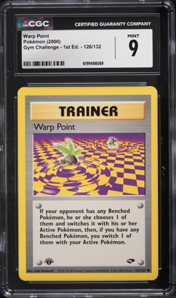 2000 Pokemon Gym Challenge 1st Edition Warp Point #126 CGC 9 MINT