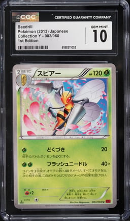 2013 Pokemon Japanese XY Collection Y 1st Edition Beedrill #003 CGC 10 GEM MINT