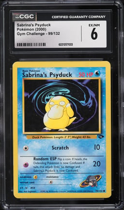 2000 Pokemon Gym Challenge Sabrina's Psyduck #99 CGC 6 EXMT