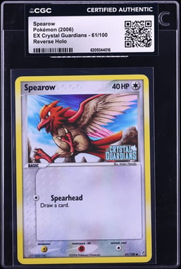 2006 Pokemon EX Crystal Guardians Reverse Holo Spearow #61 CGC AUTH