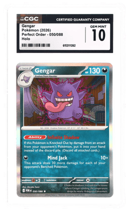2026 Pokemon Mega Evolution Perfect Order Gengar #050 CGC 10