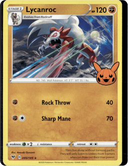 2020 Lycanroc #095/185 Miscellaneous Cards & Products