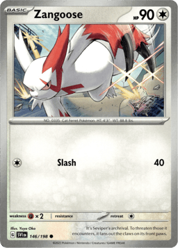 2023 Zangoose #146 Scarlet & Violet