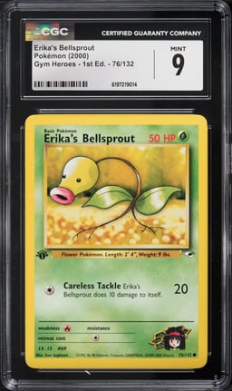 2000 Pokemon Gym Heroes 1st Edition Erika's Bellsprout #76 CGC 9 MINT