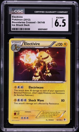2012 Pokemon Black & White Boundaries Crossed Ice Shock Deck Electivire #54 CGC 6.5 EXMT+