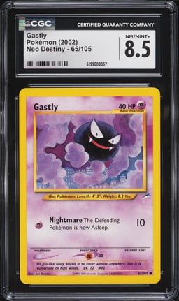 2002 Pokemon Neo Destiny Gastly #65 CGC 8.5 NM-MT+