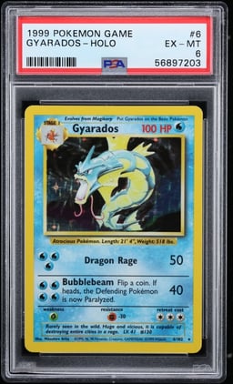 1999 Pokemon Base Set Holo Gyarados #6 PSA 6 EXMT