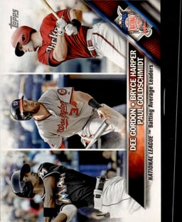 2016 2015 National League Batting Average Leaders: Paul Goldschmidt / Dee Gordon / Bryce Harper #338 Topps